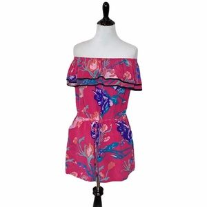 Yumi  Kim Silk Floral Ruffle Romper Size Large